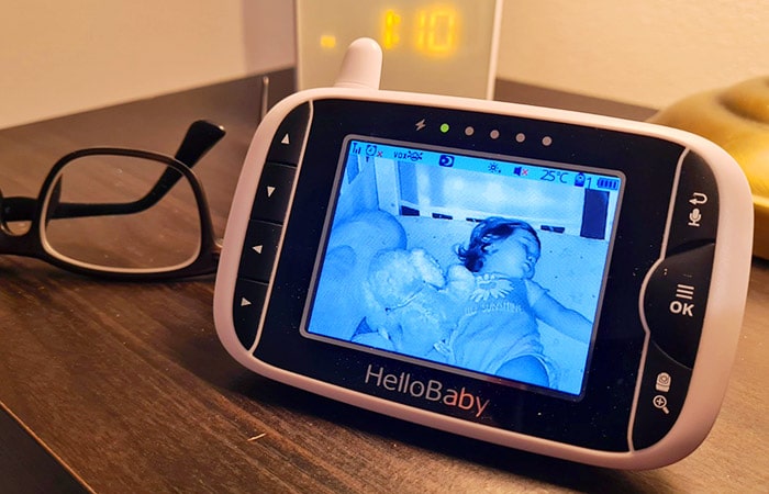 HelloBaby HB65 Parent Unit Black and White