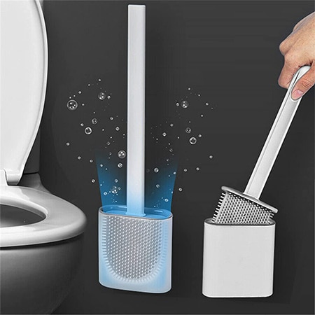 MoiHsing Silicone Toilet Brush and Holder